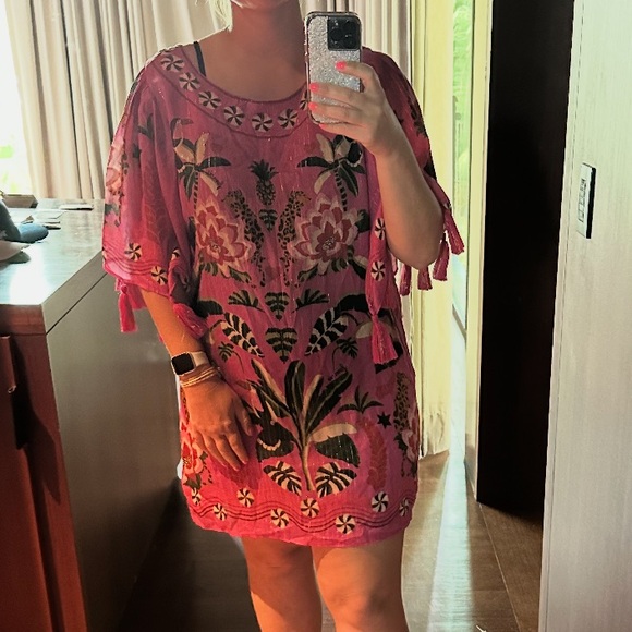 FARM Rio Pink and Red Floral Tunic - Picture 2 of 5